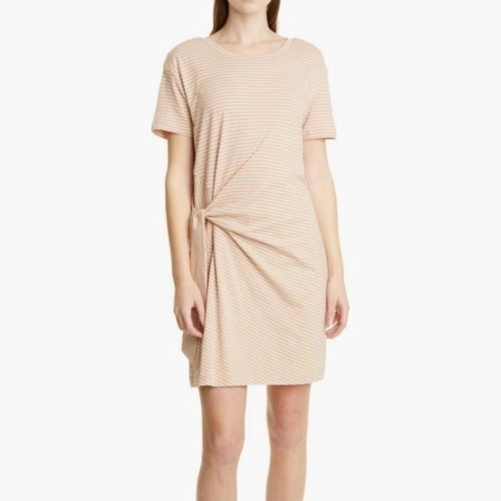 Nwt Vince Classic Stripe Tie Shirt Dress